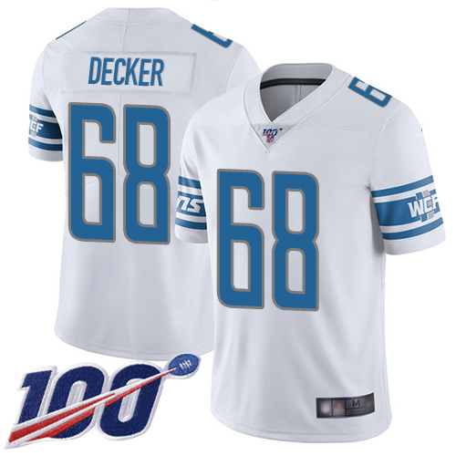 Detroit Lions Limited White Men Taylor Decker Road Jersey NFL Football #68 100th Season Vapor Untouchable->detroit lions->NFL Jersey